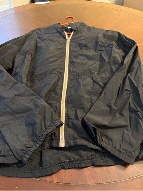 Men's Black Zip-Up Windbreaker Jacket